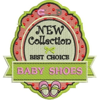 Baby shoes badge embroidery design - Embroidery Design