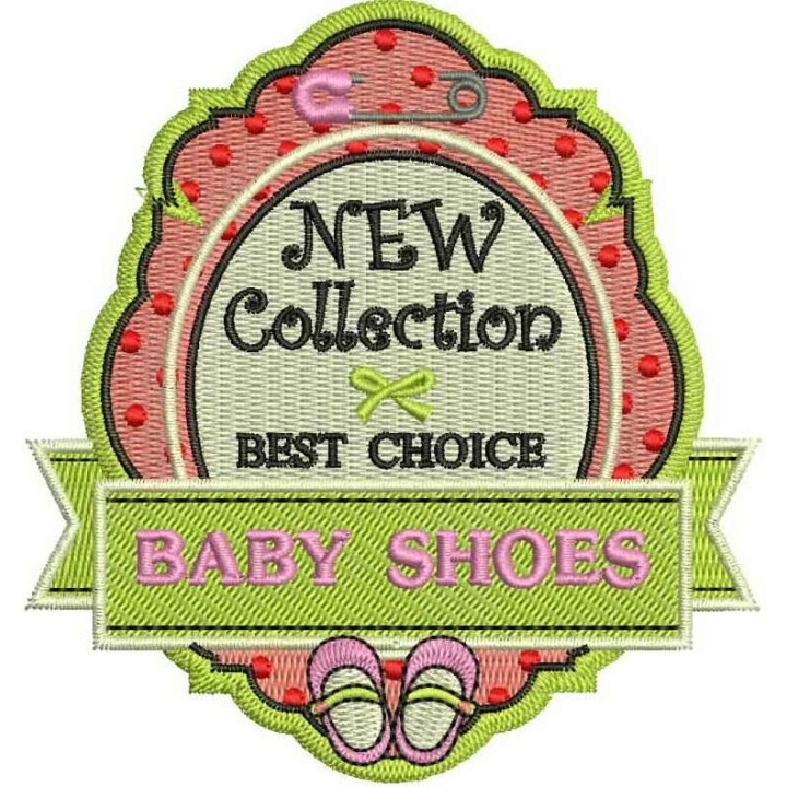 Baby shoes badge embroidery design - Embroidery Design