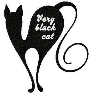 Very black cat 1 embroidery design - Embroidery Design