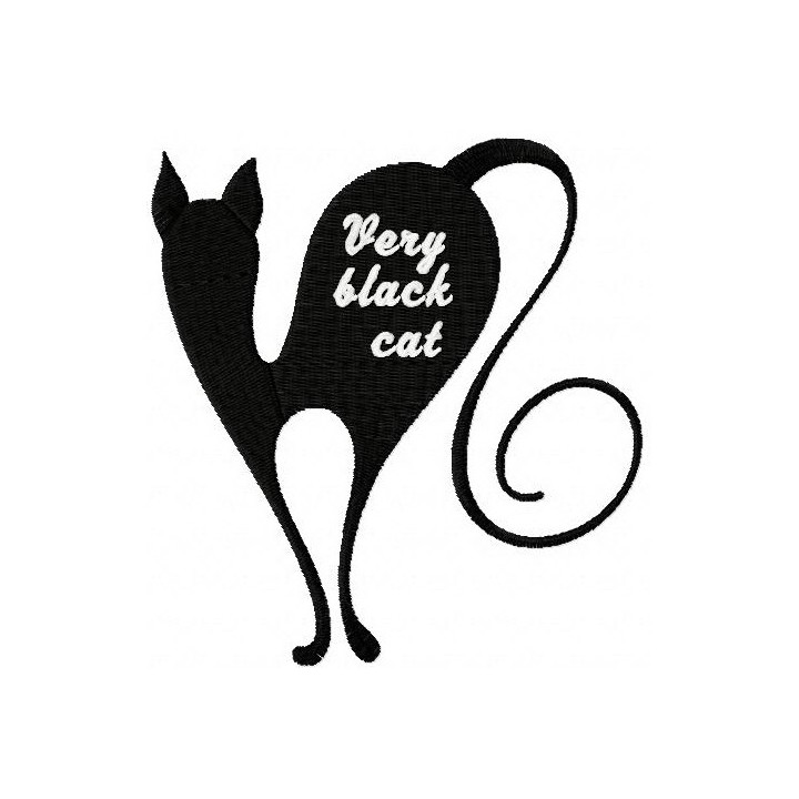 Very black cat 1 embroidery design - Embroidery Design