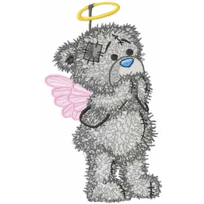 Teddy Angel embroidery design featuring a cute teddy bear with angel wings, ideal for creative stitching projects.