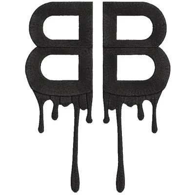 Preview of Balenciaga crying logo embroidery design featuring detailed stitching and vibrant colors.