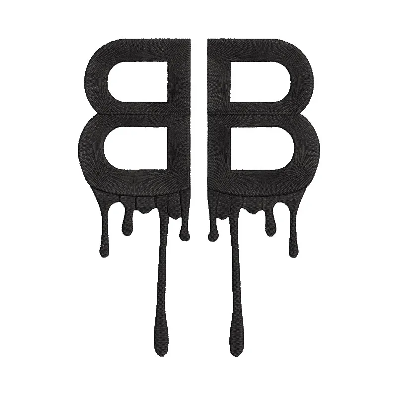 Preview of Balenciaga crying logo embroidery design featuring detailed stitching and vibrant colors.