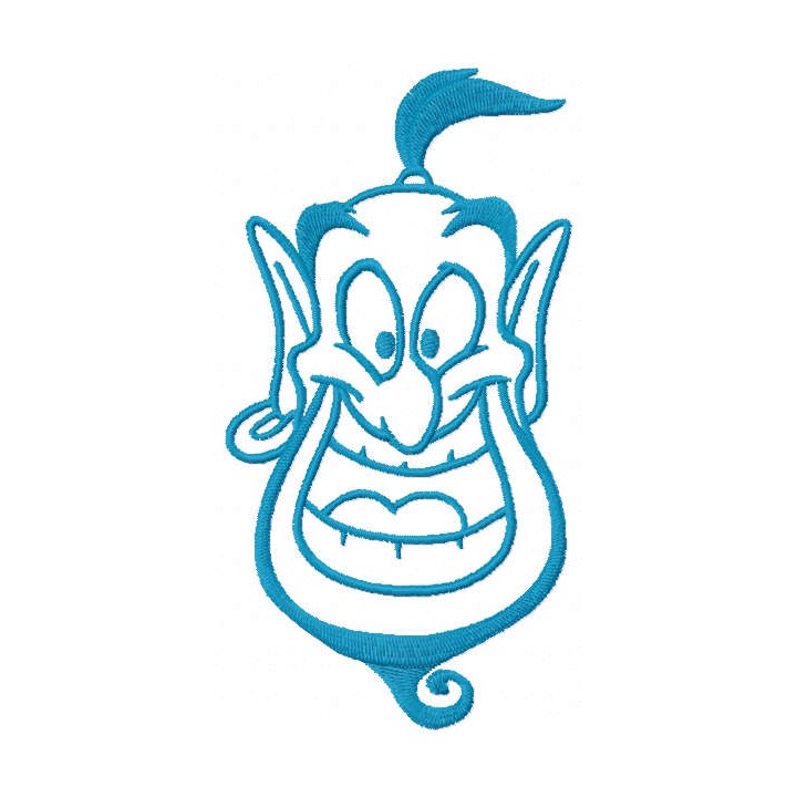 Genie one colored embroidery design - Embroidery Design