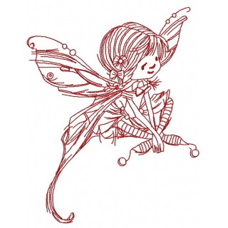 Mushroom fairy 4 embroidery design - Embroidery Design