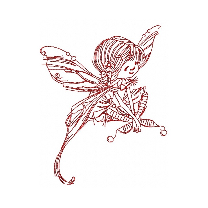 Mushroom fairy 4 embroidery design - Embroidery Design