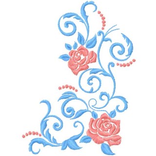 Rose vignette decor embroidery design - Embroidery Design