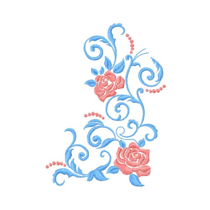 Rose vignette decor embroidery design - Embroidery Design