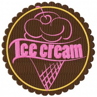 Ice cream badge embroidery design - Embroidery Design