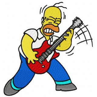 Homer rock star embroidery design - Embroidery Design