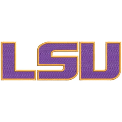 Embroidery design preview of the LSU Tigers alternate logo, showcasing detailed stitching and vibrant colors.