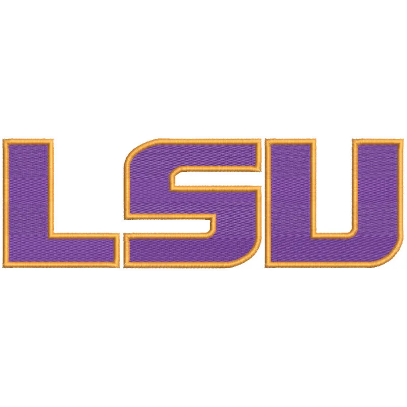 Embroidery design preview of the LSU Tigers alternate logo, showcasing detailed stitching and vibrant colors.