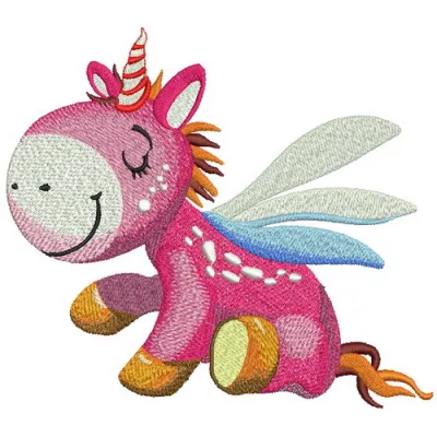Dreamy unicorn embroidery design preview showcasing a whimsical unicorn motif for creative stitching projects.