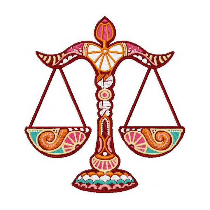 Zodiac Sign Libra embroidery design - Embroidery Design