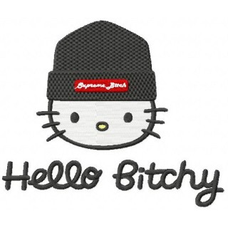 Hello Kitty Hello Bitchy embroidery design - Embroidery Design
