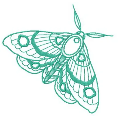 Spoty moth embroidery design showcasing intricate details, perfect for stitching on garments and home decor.