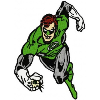 Green Lantern attacks embroidery design - Embroidery Design