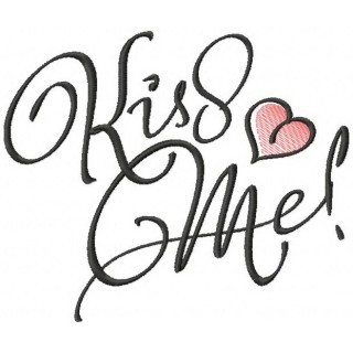 Kiss Me embroidery design - Embroidery Design