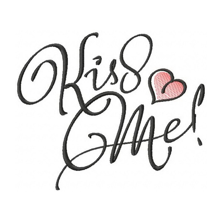 Kiss Me embroidery design - Embroidery Design