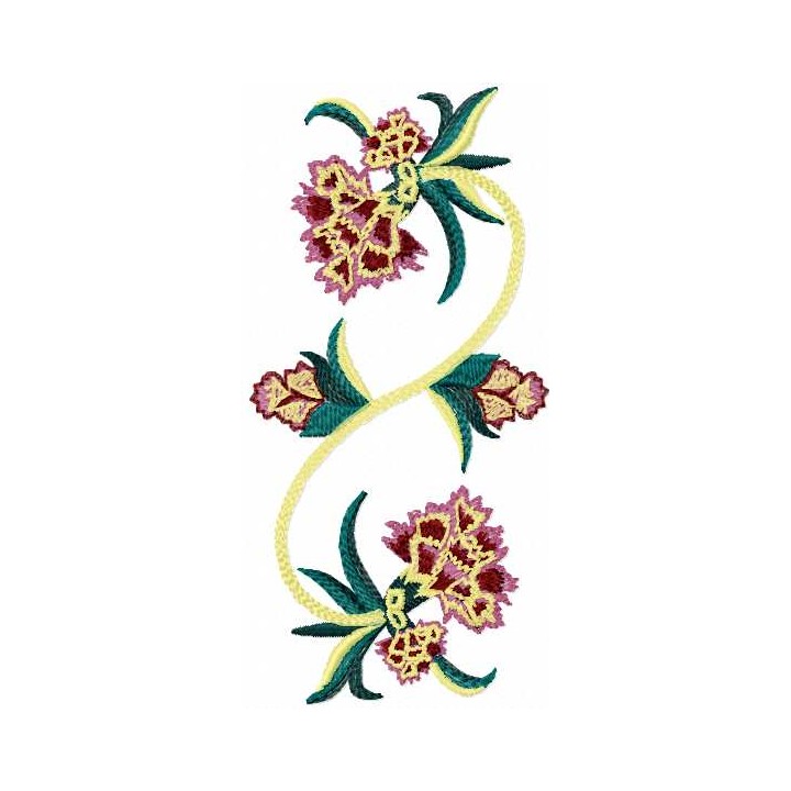 Yellow swirl flower 9 embroidery design - Embroidery Design