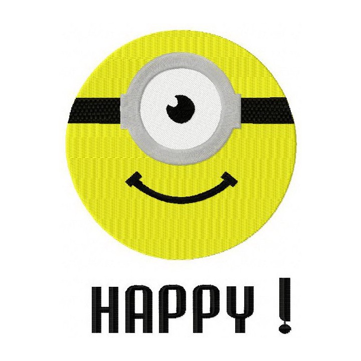 Happy Minion embroidery design - Embroidery Design