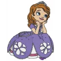 Dreamy Sofia embroidery design featuring Sofia the First, ideal for stitching on children's clothing and accessories.