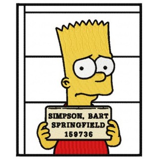 Bart in prison embroidery design - Embroidery Design