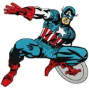 Preview of Captain America embroidery design showcasing a vibrant shield motif for stitching on apparel and accessories.