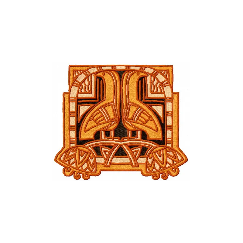 Intricate Guardians of the Tomb embroidery design featuring Egyptian motifs, ideal for creative stitching projects.