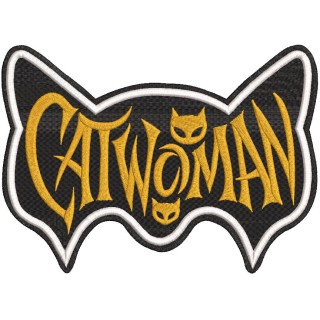 Catwoman vintage badge embroidery design - Embroidery Design