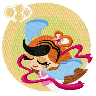 Sleeping girl embroidery design - Embroidery Design