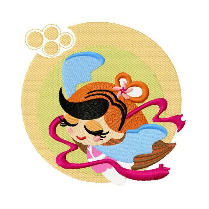 Sleeping girl embroidery design - Embroidery Design