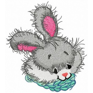 Blue scarf for bunny embroidery design - Embroidery Design