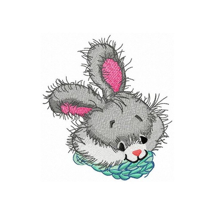Blue scarf for bunny embroidery design - Embroidery Design
