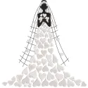 Preview of a bride dress of hearts embroidery design, featuring intricate heart patterns for Valentine's Day.