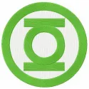 Green Lantern logo embroidery design featuring the iconic emblem for stitching on apparel and accessories.