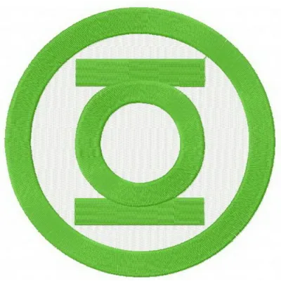 Green Lantern logo embroidery design featuring the iconic emblem for stitching on apparel and accessories.