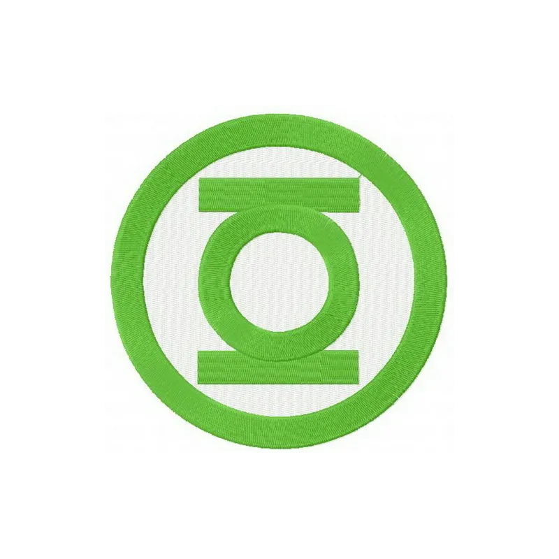 Green Lantern logo embroidery design featuring the iconic emblem for stitching on apparel and accessories.