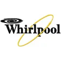 Whirlpool logo embroidery design showcased on a denim jacket, featuring intricate stitching patterns.