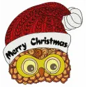 Preview of Christmas owl 4 embroidery design featuring a festive owl motif, perfect for holiday projects.