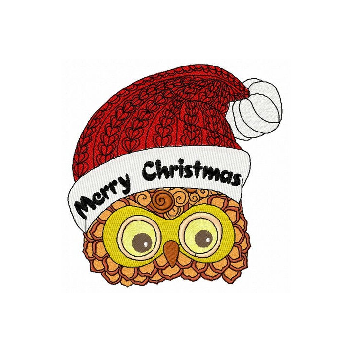 Christmas owl 4 embroidery design - Embroidery Design