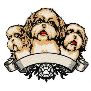 Dog's trio embroidery design - Embroidery Design