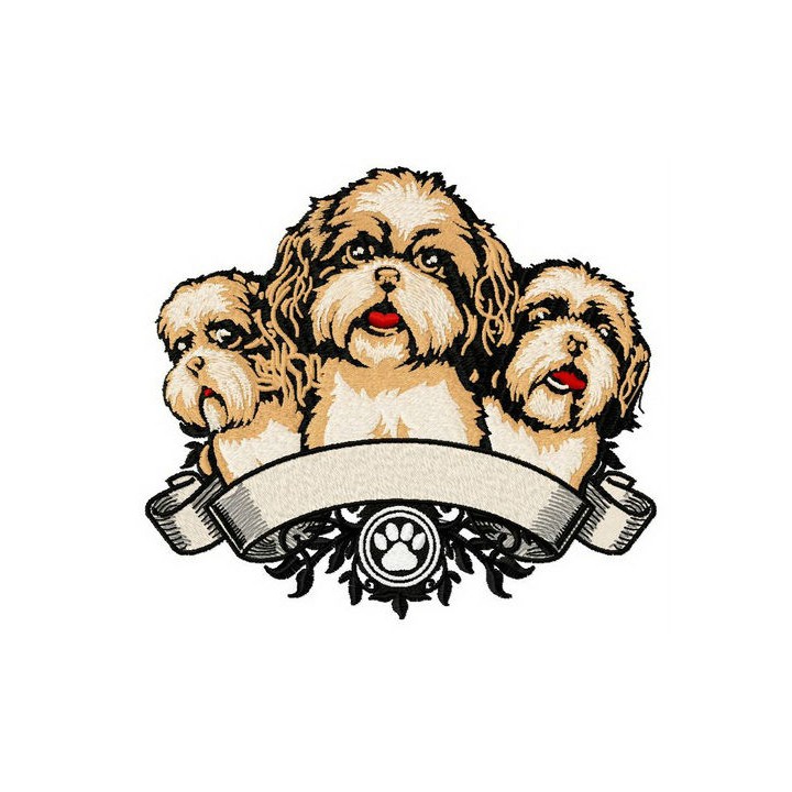 Dog's trio embroidery design - Embroidery Design