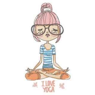 Enchanting Yoga Enthusiast embroidery design - Embroidery Design