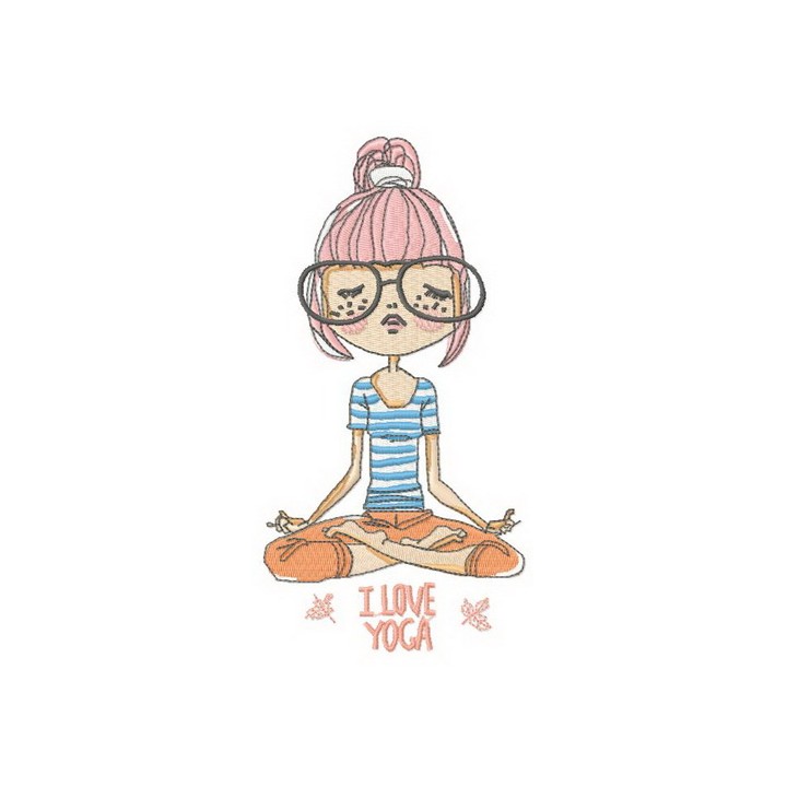 Enchanting Yoga Enthusiast embroidery design - Embroidery Design