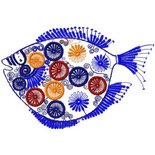 Modern fish embroidery design - Embroidery Design