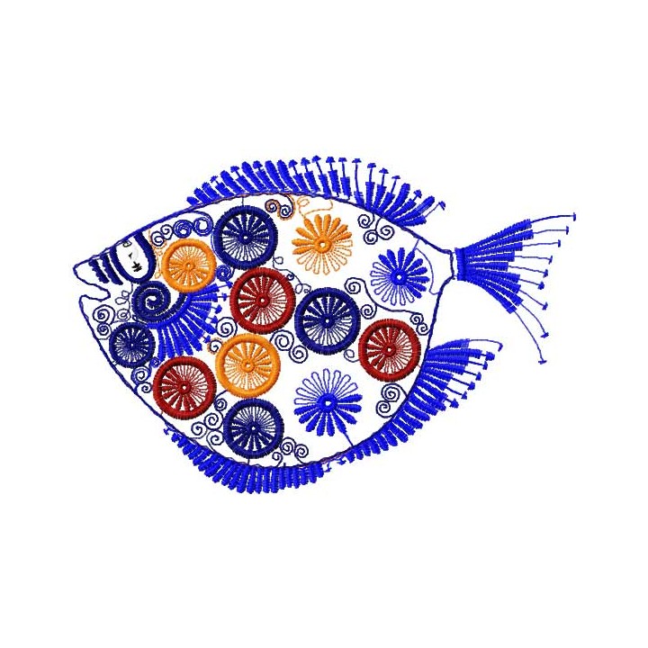 Modern fish embroidery design - Embroidery Design