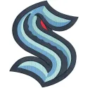 Embroidery design preview of the Seattle Kraken logo, showcasing intricate stitching details and vibrant colors.