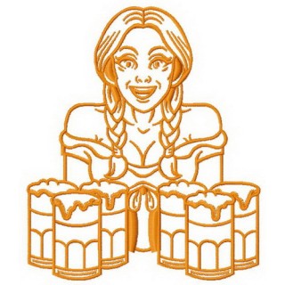 Beer girl 7 embroidery design - Embroidery Design