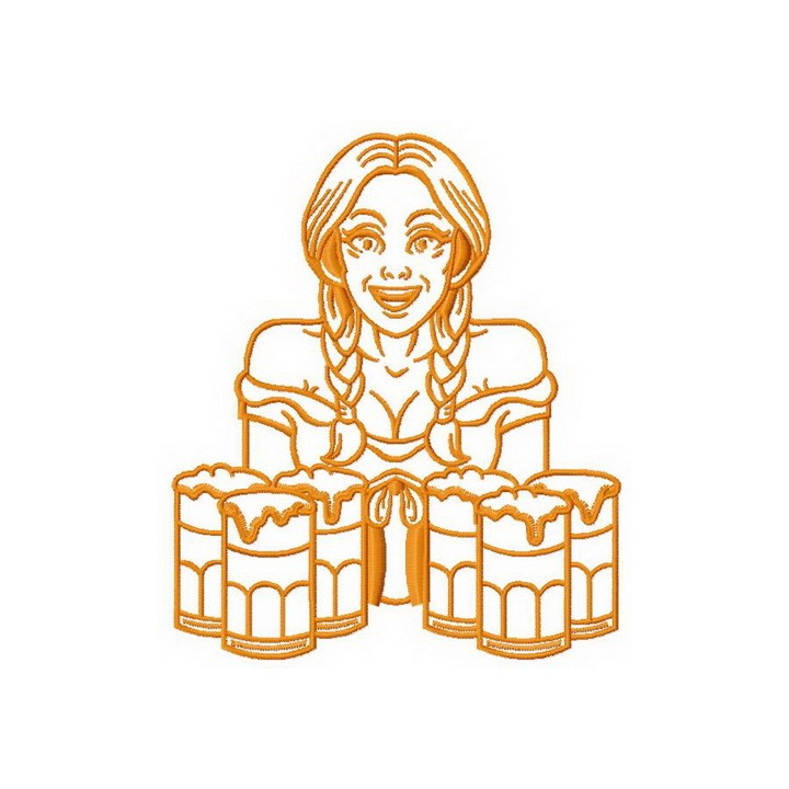 Beer girl 7 embroidery design - Embroidery Design